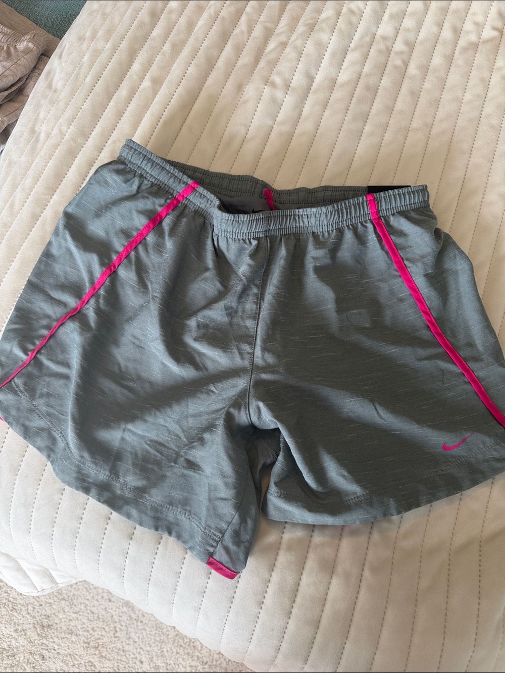 Nike Gray Shorts with Pink Trim